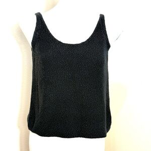 Vince knit cotton tank top black minimalist capsule wardrobe size small